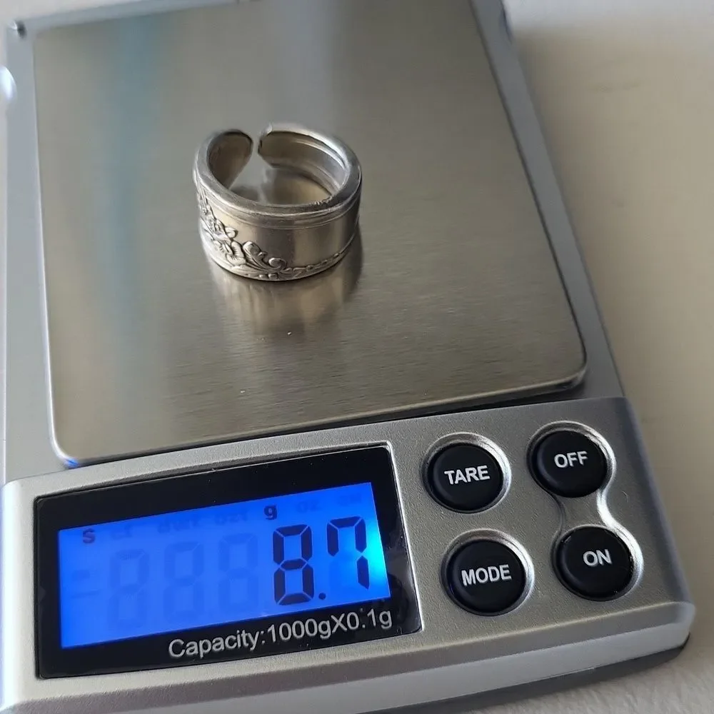 Sterling Silver Spoon Ring (8.7g). Vintage